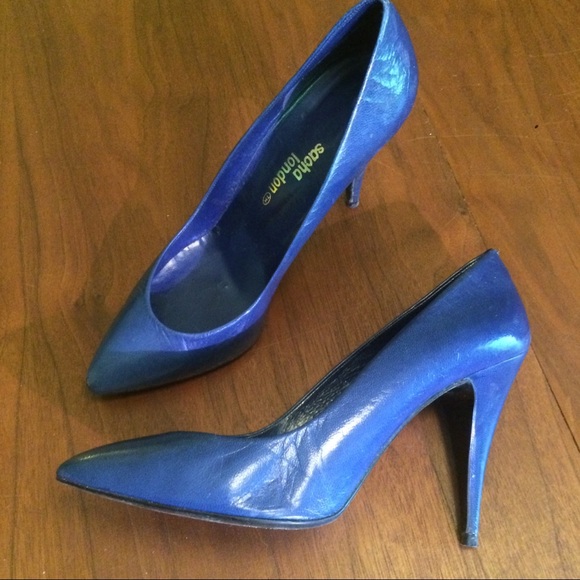 Sacha London Shoes - Vintage Sacha London blue Stilettos 80s